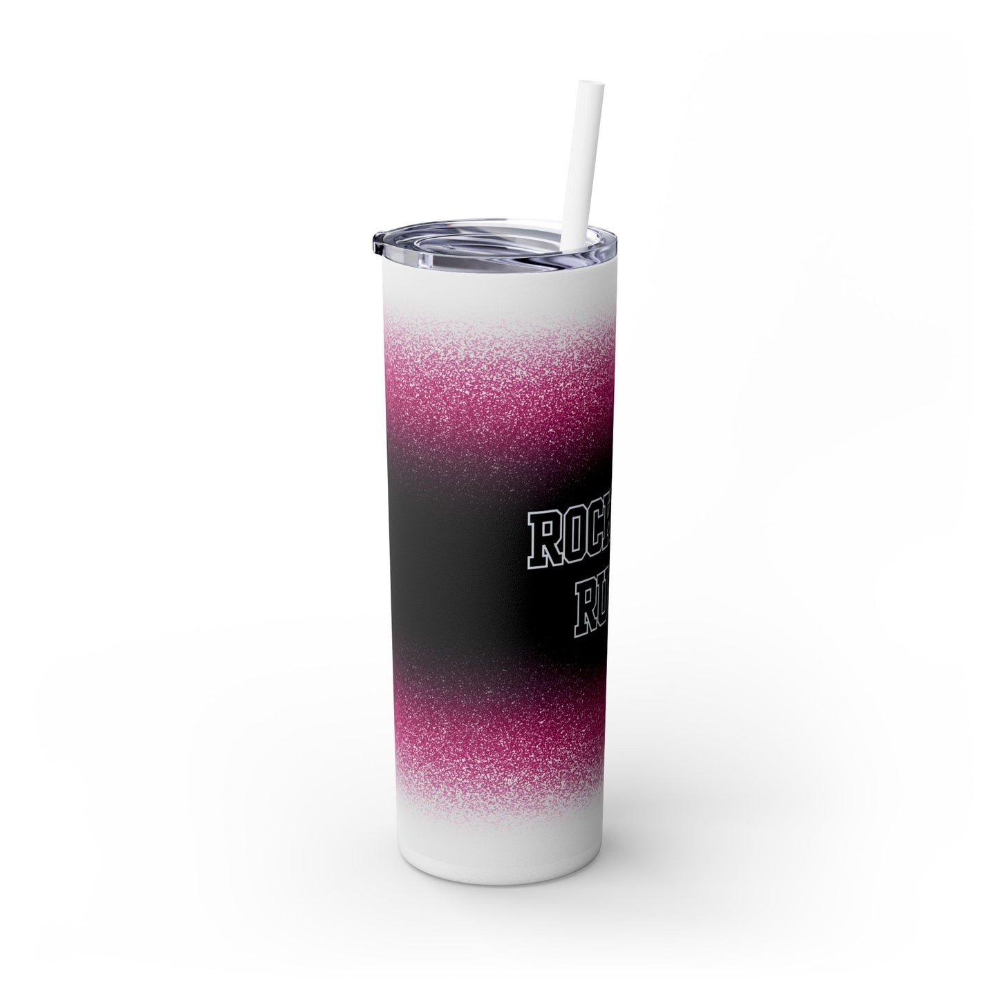 Pink Stardust Skinny Tumbler with Straw, 20oz