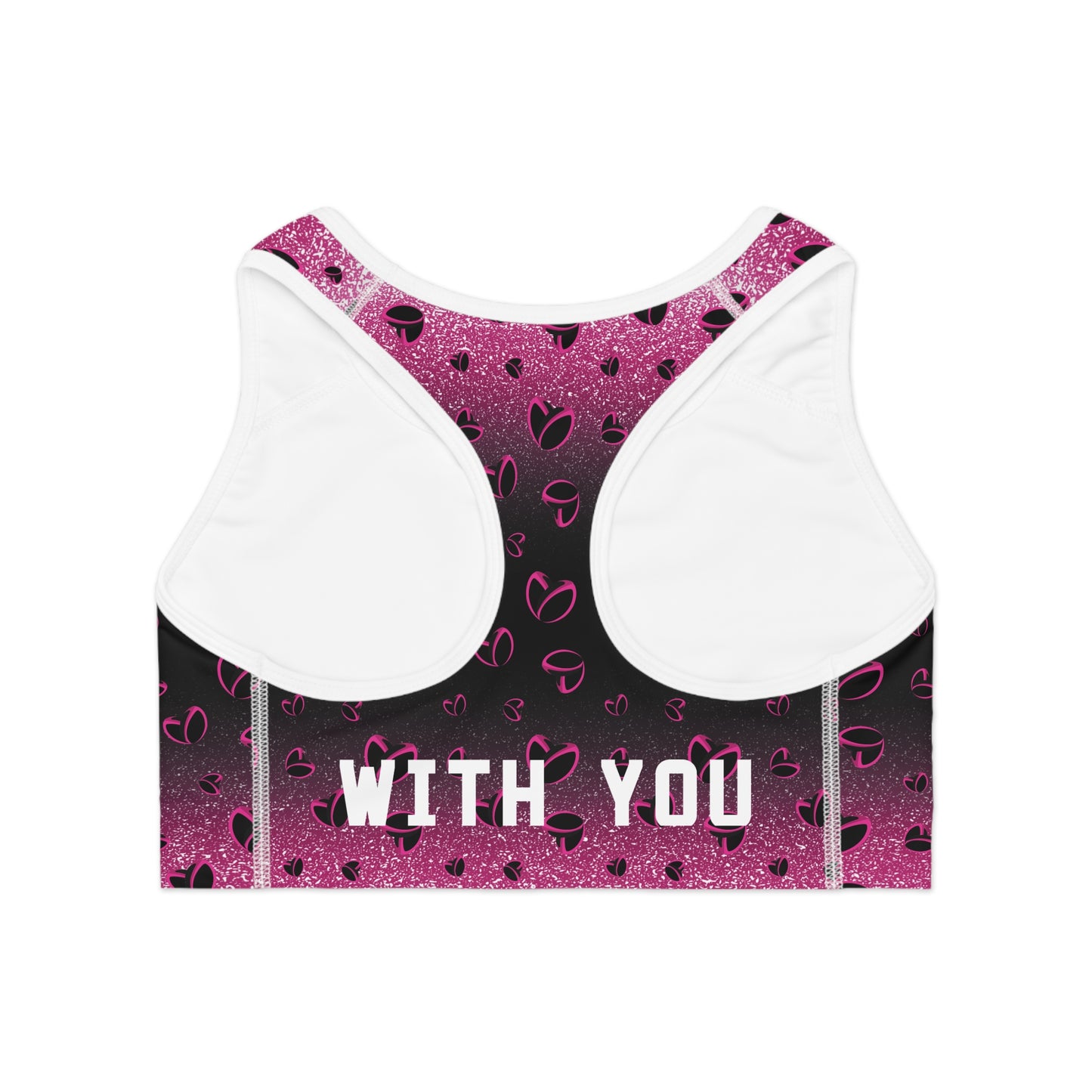 Pink Stardust & <3's Moisture Wicking Sports Bra