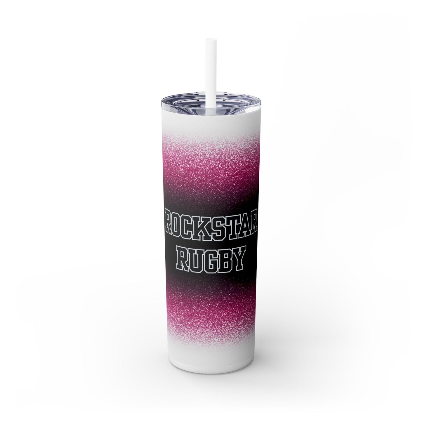 Pink Stardust Skinny Tumbler with Straw, 20oz