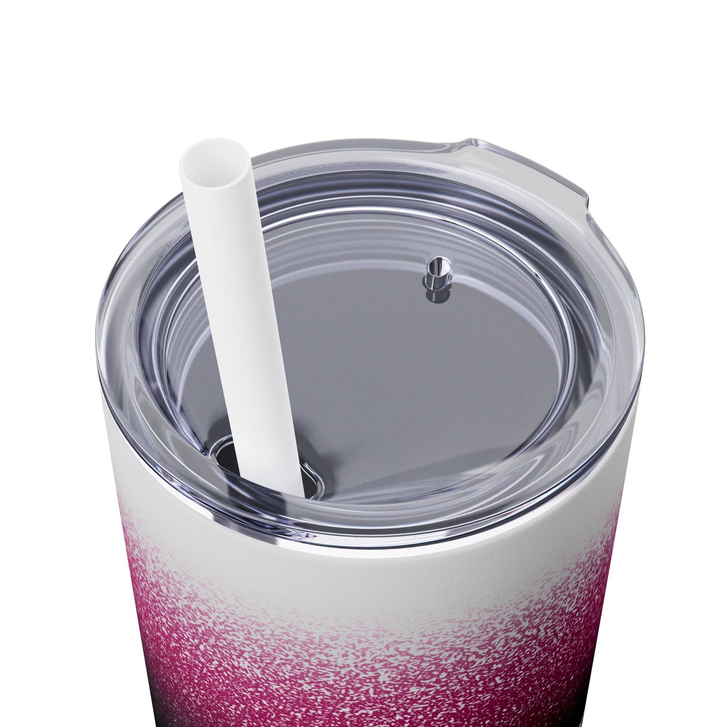 Pink Stardust Skinny Tumbler with Straw, 20oz