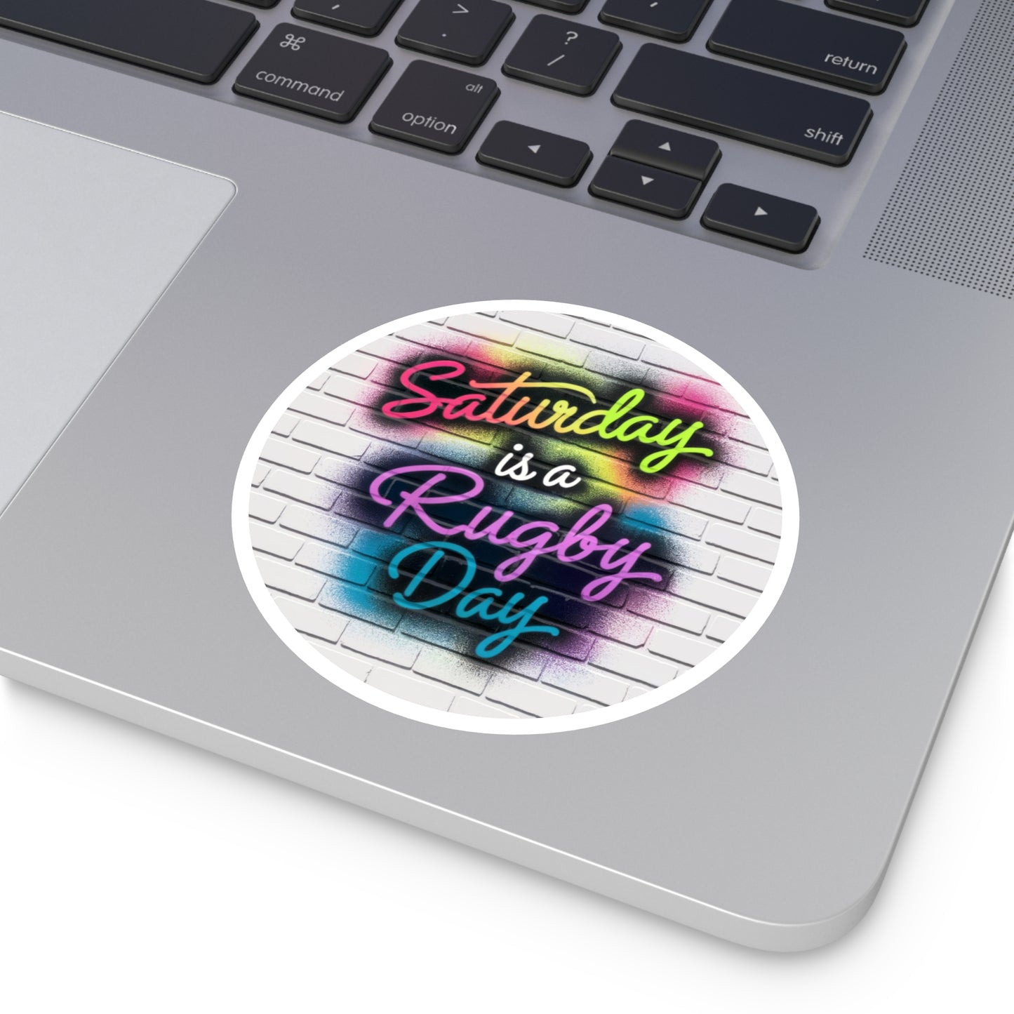 Saturday is a Rugby Day Round Sticker