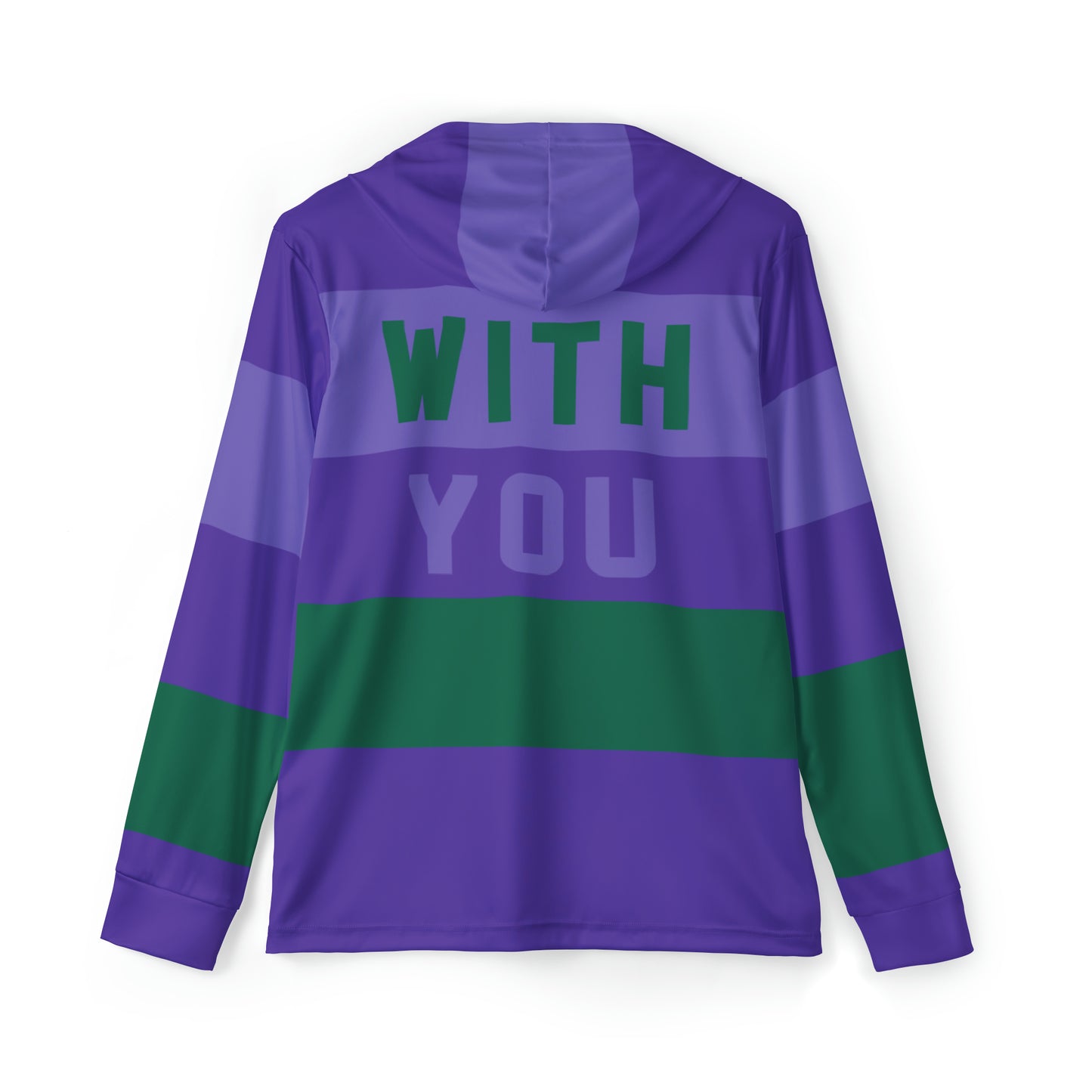 Grape Soda Rugby Stripes Light Weight Moisture Wicking Hoodie