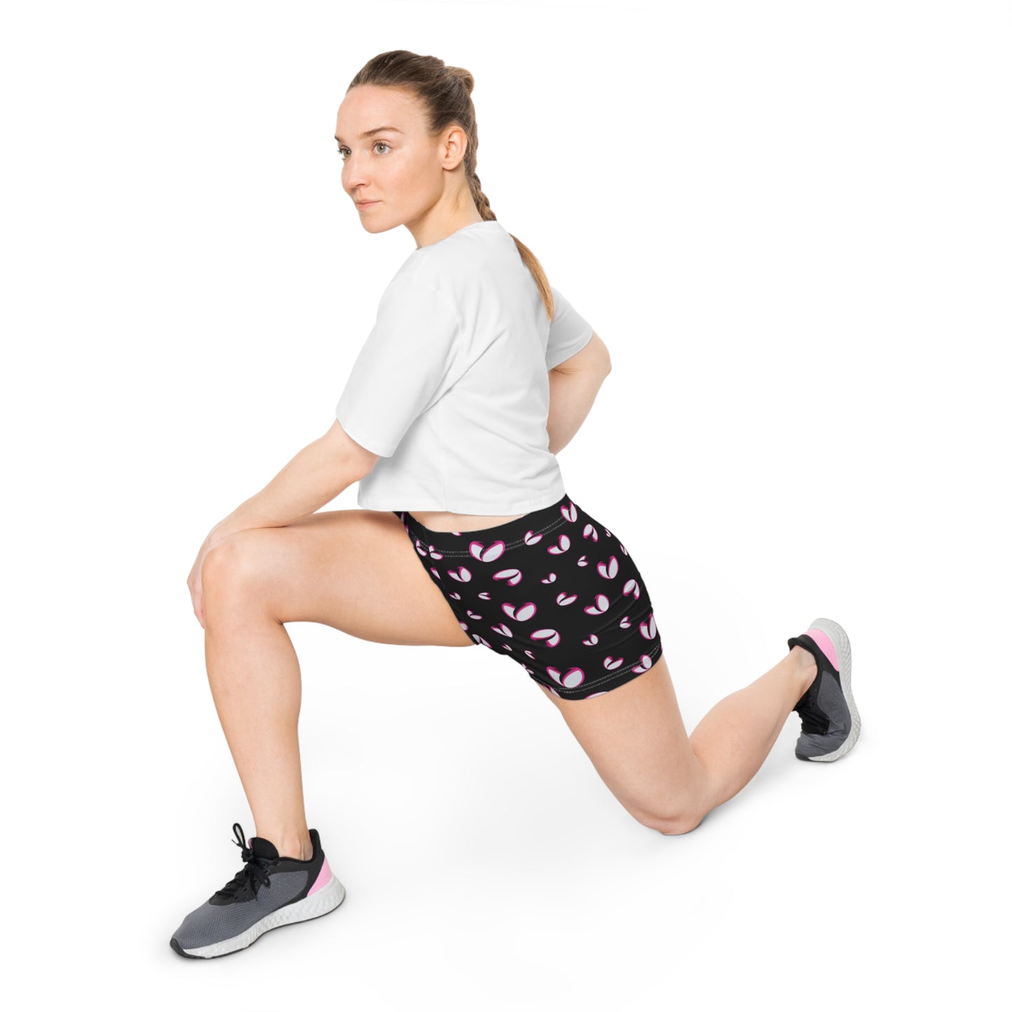 Rockstar Rugby Women's Stretchy Shorts (Black - Heart Logo)
