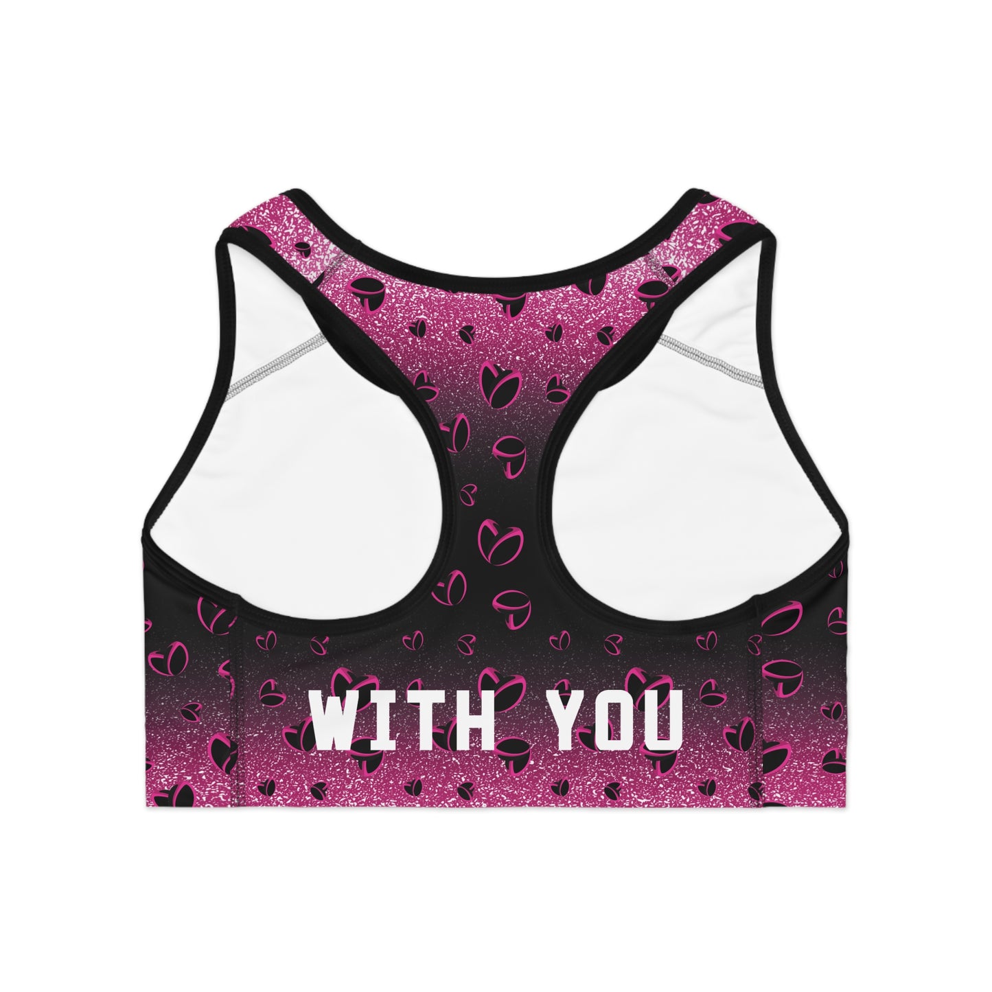 Pink Stardust & <3's Moisture Wicking Sports Bra