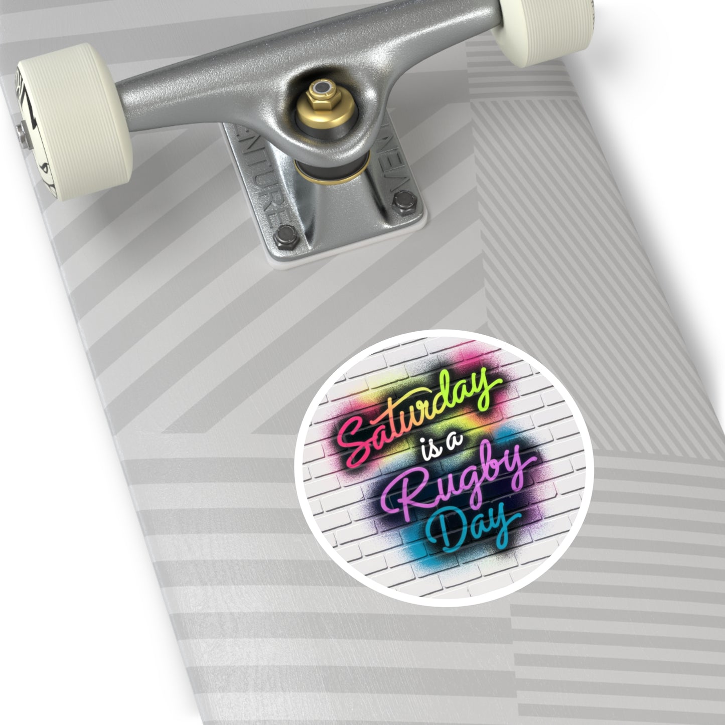 Saturday is a Rugby Day Round Sticker