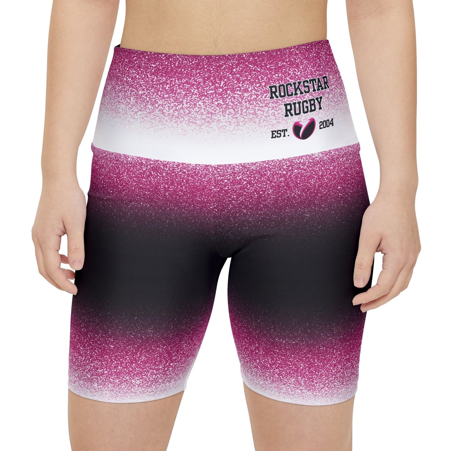 Pink Stardust High Waisted Polyester/Spandex Shorts