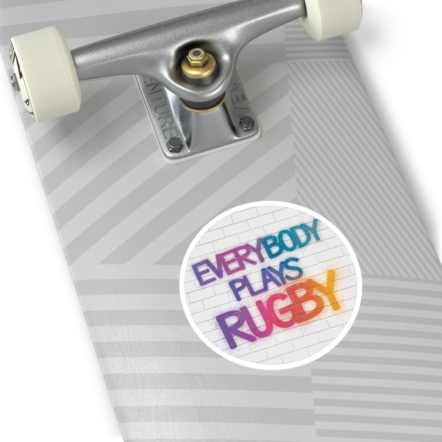 Everybody Plays Rugby Round Sticker