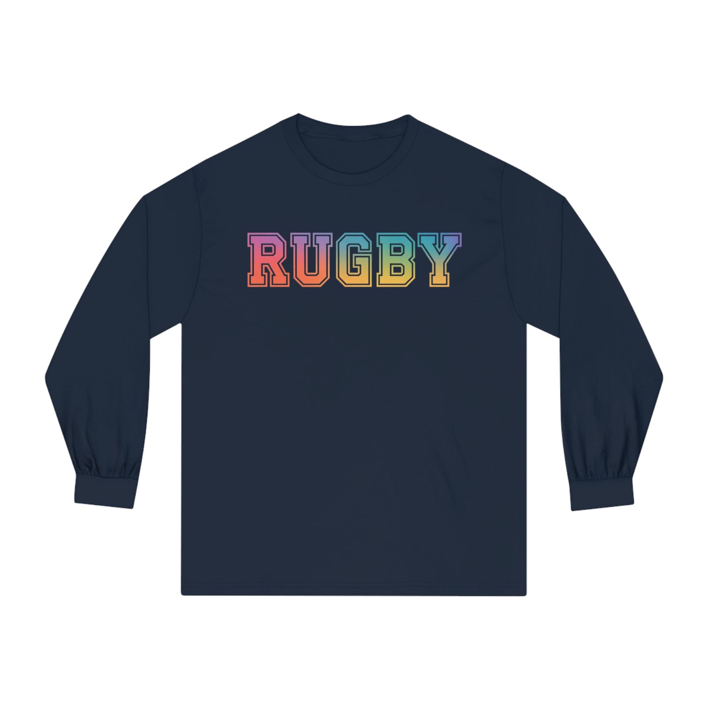 American Apparel Rainbow Rugby Long Sleeve T-Shirt