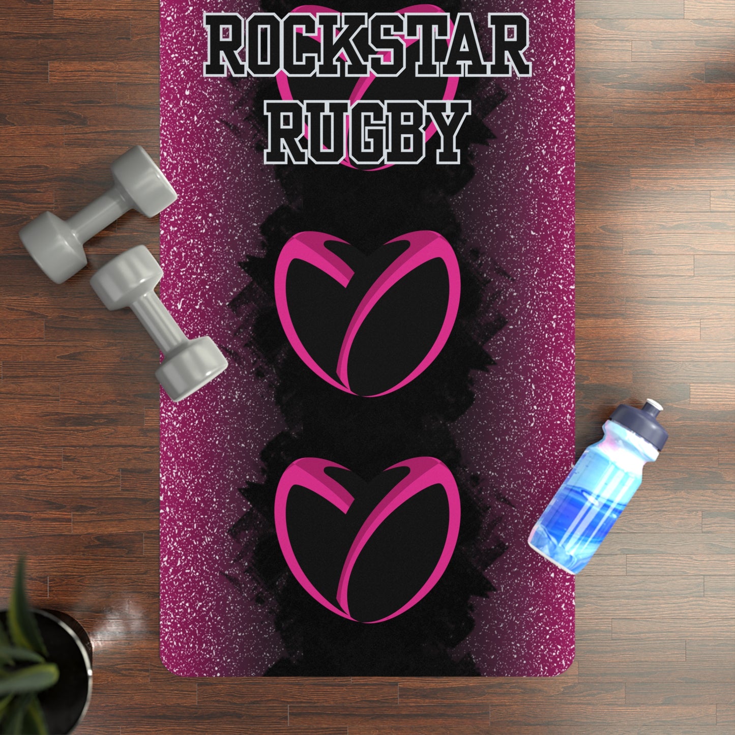 Pink Stardust Gritty Heart Yoga Mat