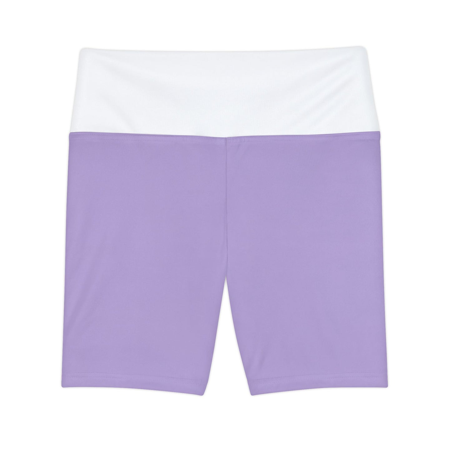 Blueberry Trails High Waisted Polyester/Spandex Shorts - Lavender & White