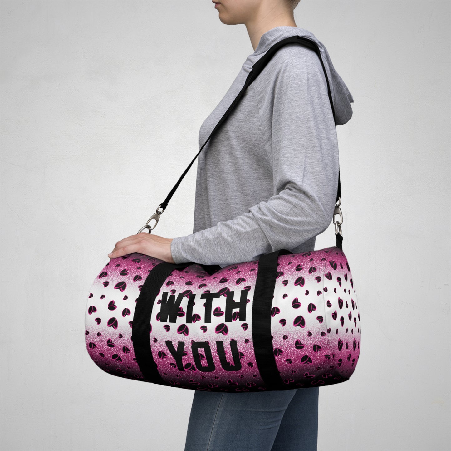 Pink Stardust & <3's Duffel Bag