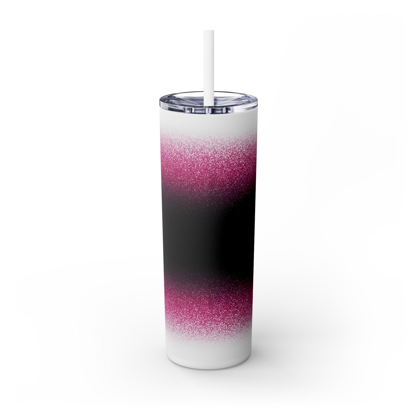 Pink Stardust Skinny Tumbler with Straw, 20oz