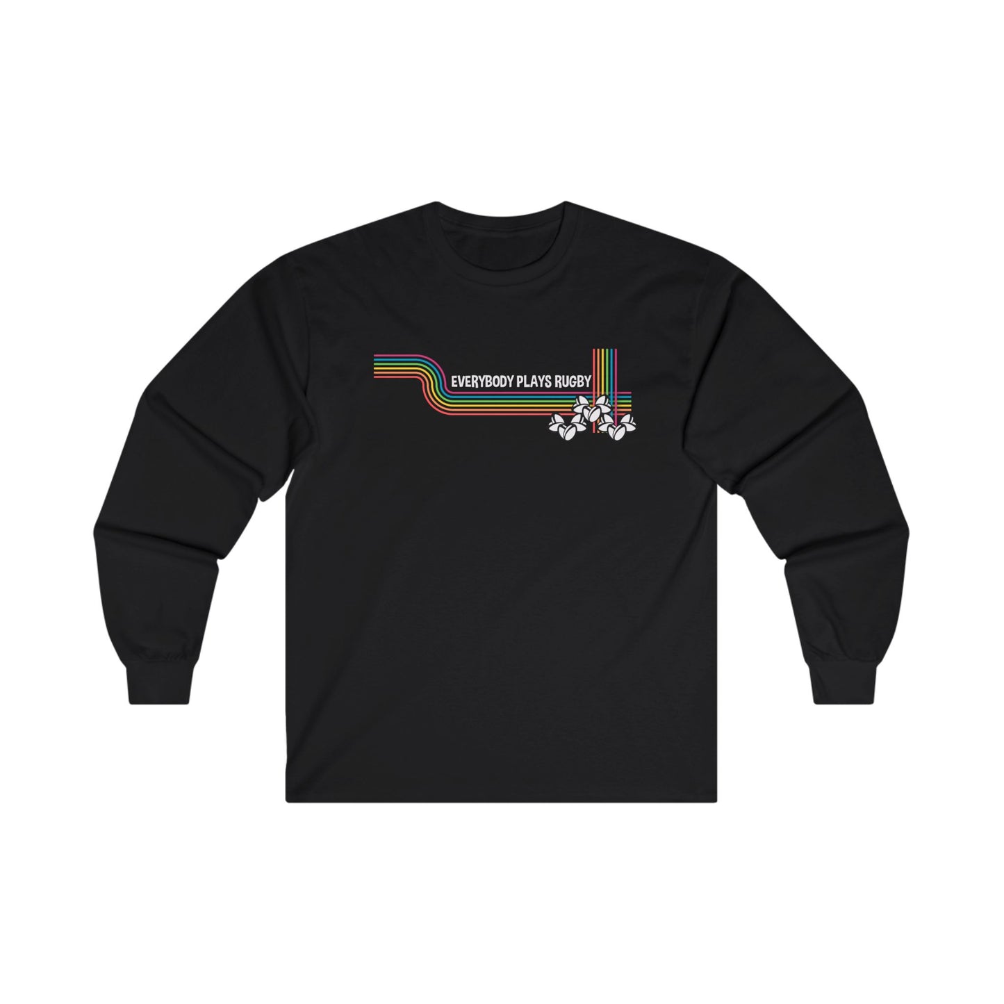 Retro Everybody Plays Rugby Long Sleeve Tee