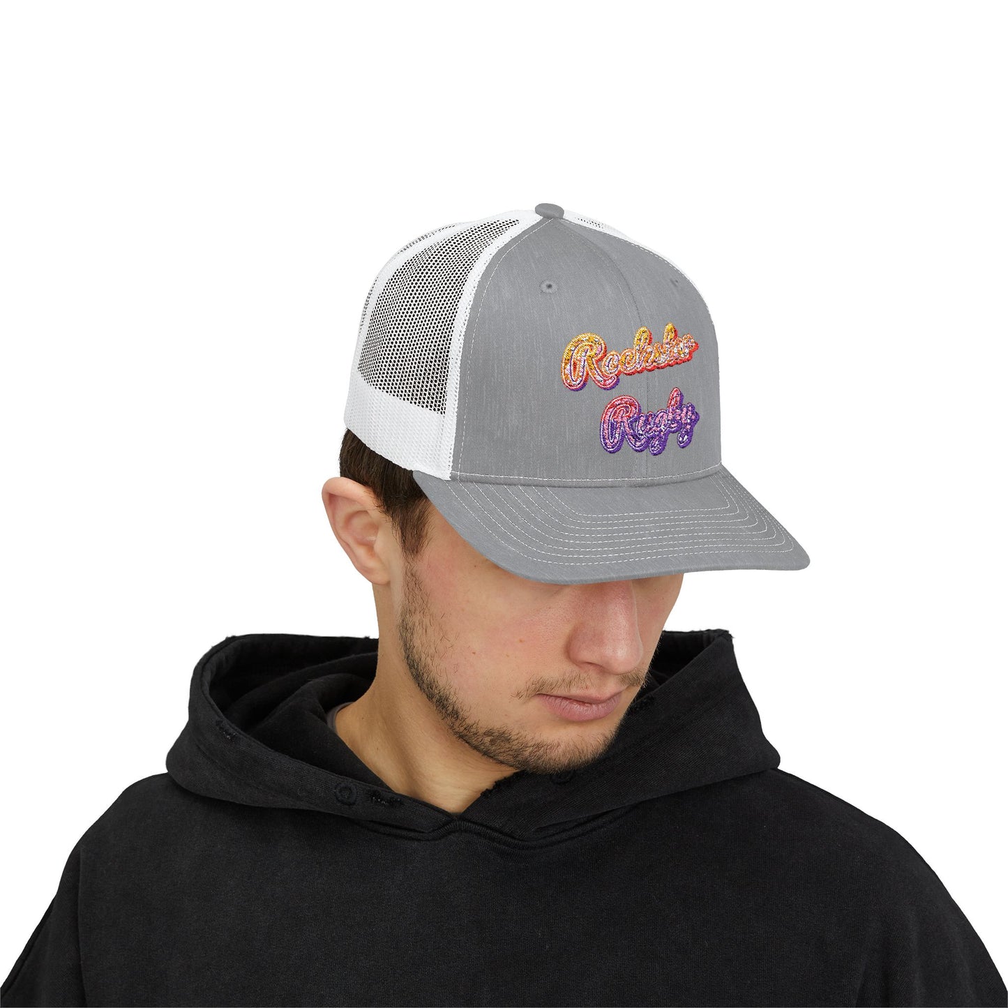 Rainbow Rockstar Rugby Trucker Cap