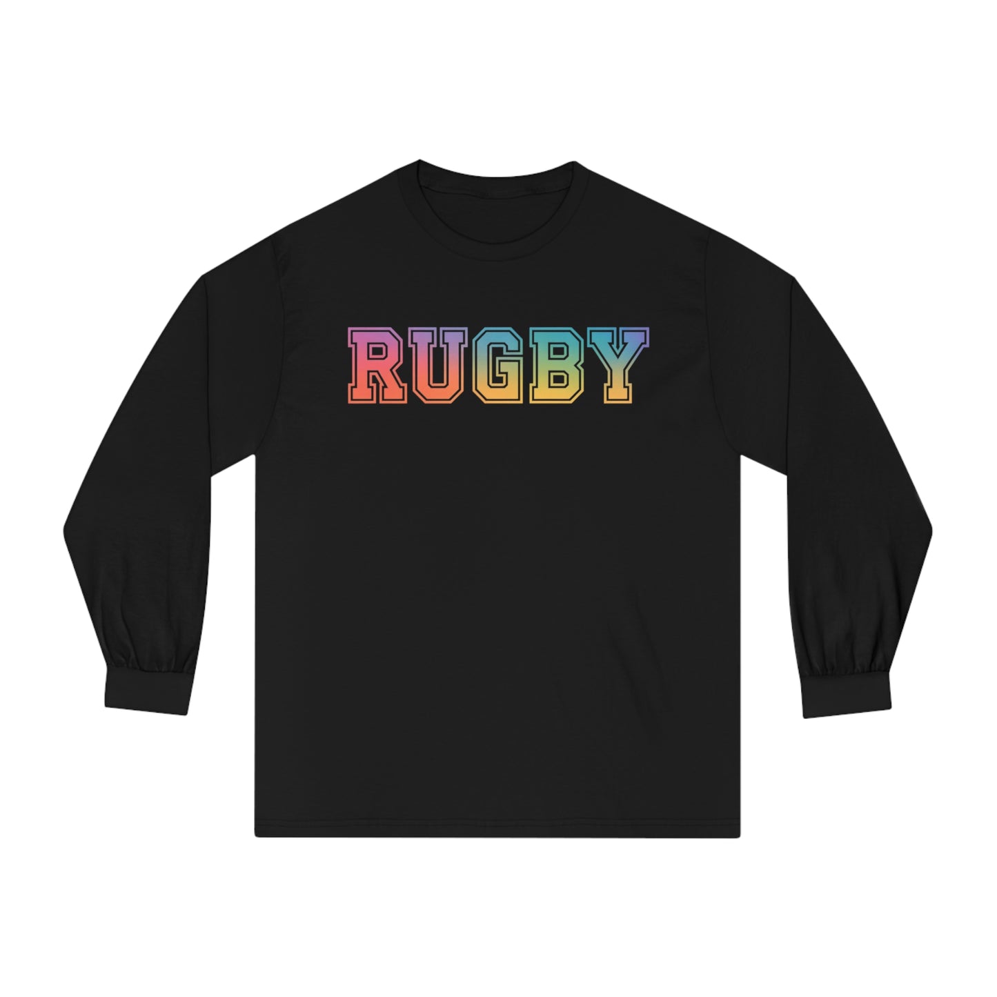 American Apparel Rainbow Rugby Long Sleeve T-Shirt