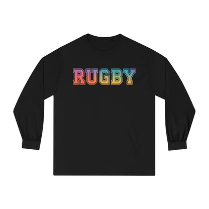 American Apparel Rainbow Rugby Long Sleeve T-Shirt