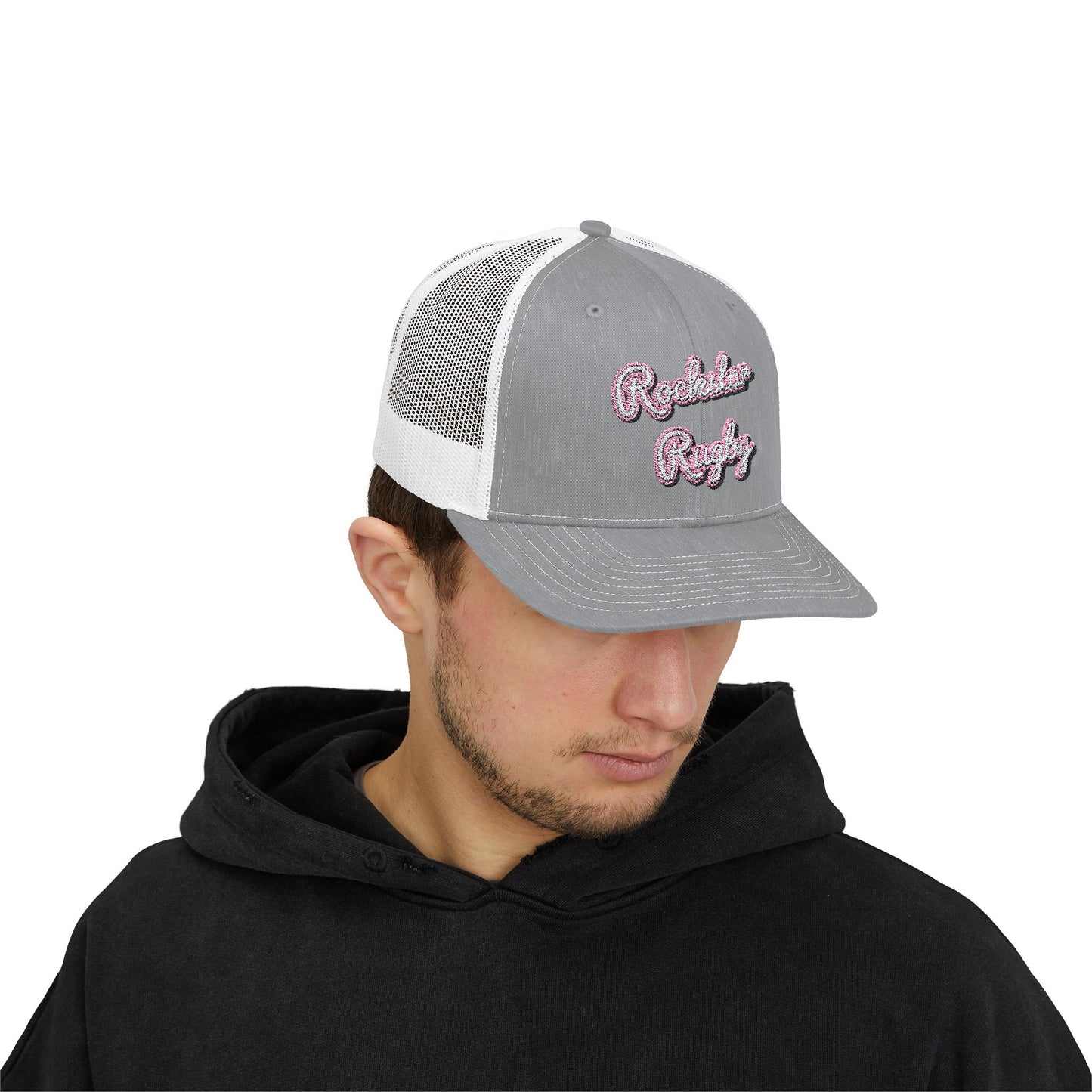 Pink Rockstar Rugby Trucker Cap