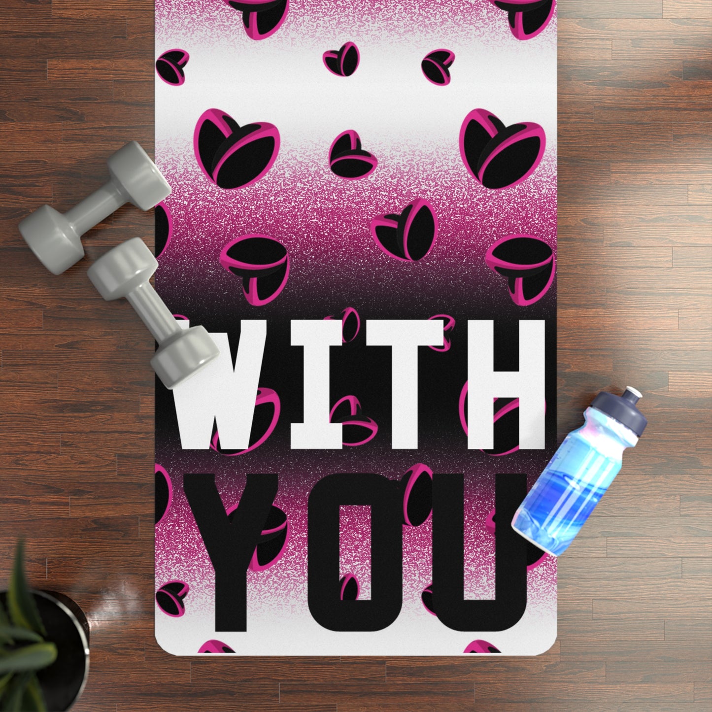 Pink Stardust & <3's Yoga Mat