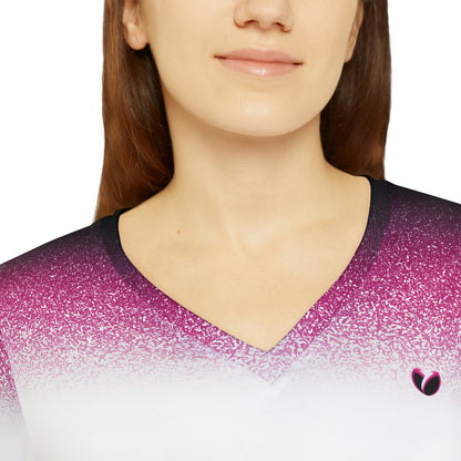 Pink Stardust Long Sleeve V-neck Shirt
