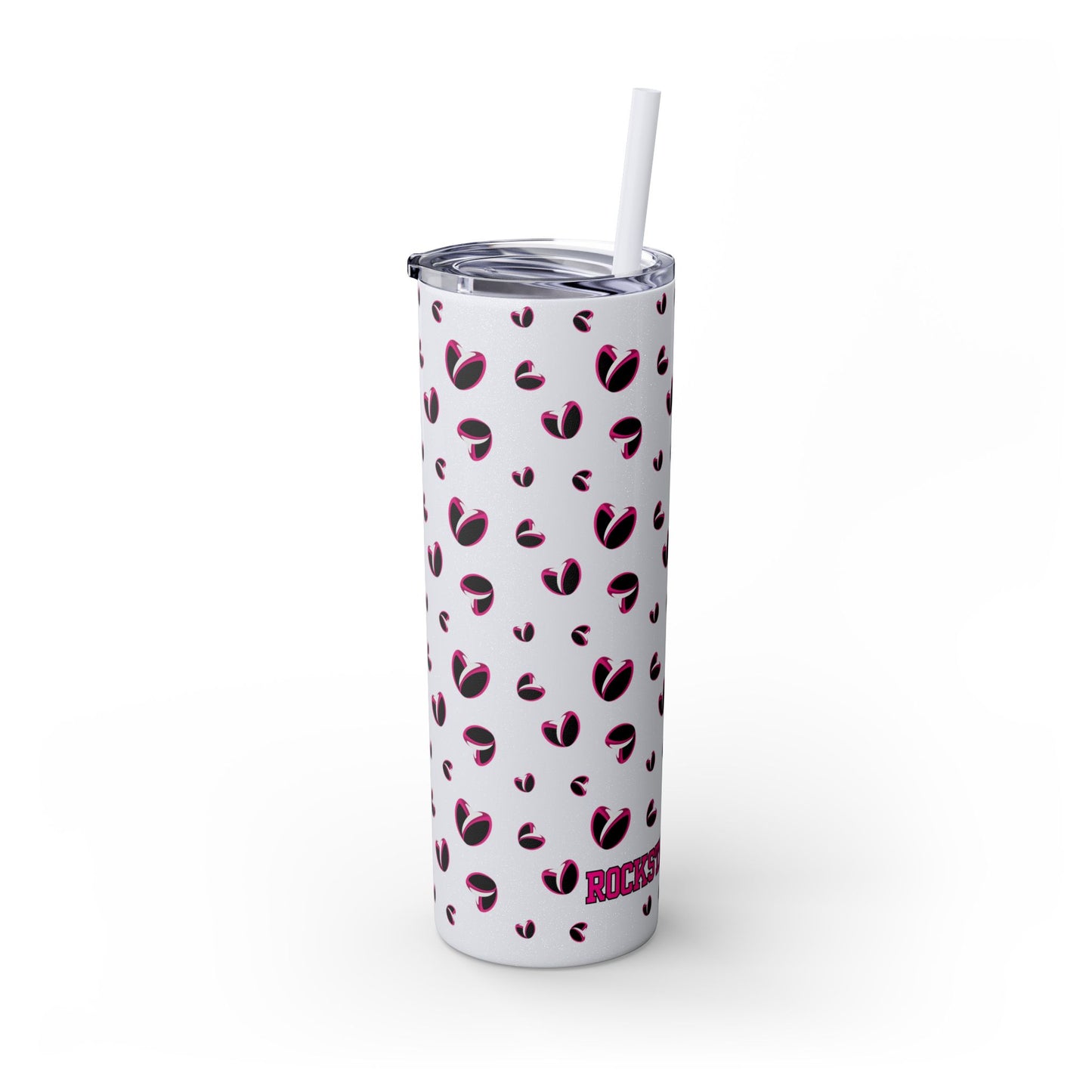 Rugby <3's Glitter Skinny Tumbler with Straw, 20oz