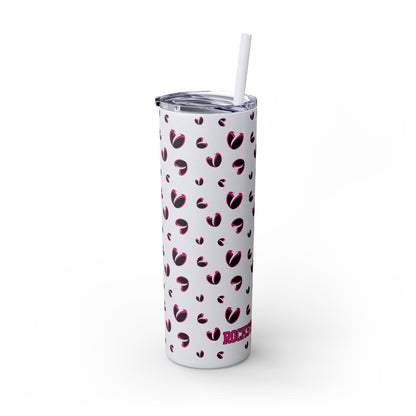 Rugby <3's Glitter Skinny Tumbler with Straw, 20oz
