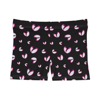 Rockstar Rugby Women's Stretchy Shorts (Black - Heart Logo)