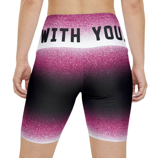 Pink Stardust High Waisted Polyester/Spandex Shorts