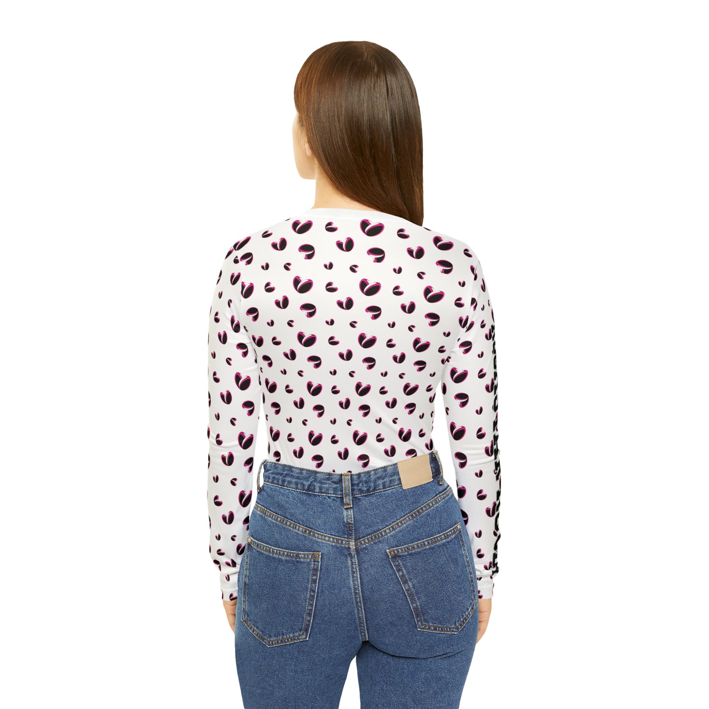 Rugby <3's  Long Sleeve V-neck Shirt (White)