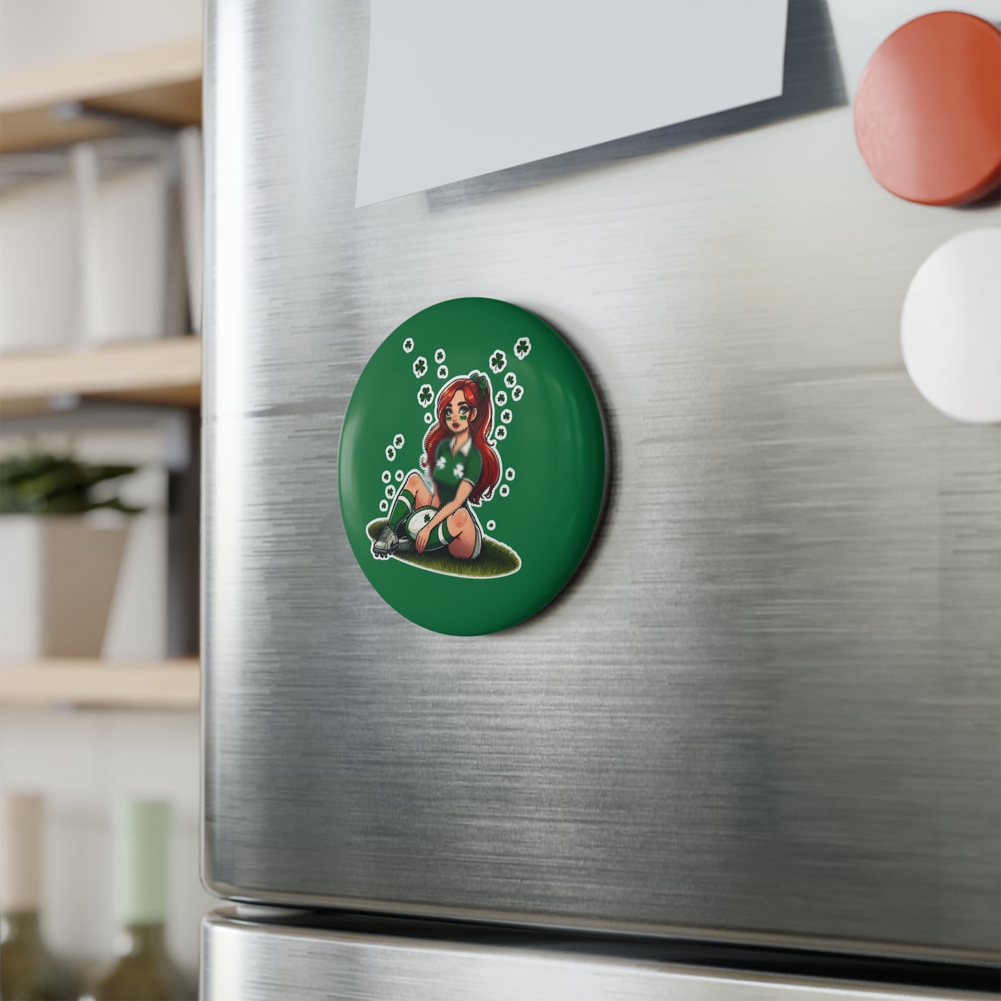 Lucky Shamrocks Button Magnet