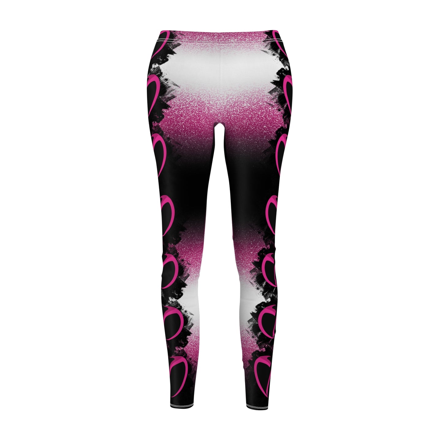 Pink Stardust Heart Racer Stripe Leggings
