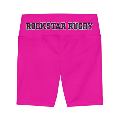 Rockstar Rugby Basic Pink High Waisted Polyester/Spandex Shorts
