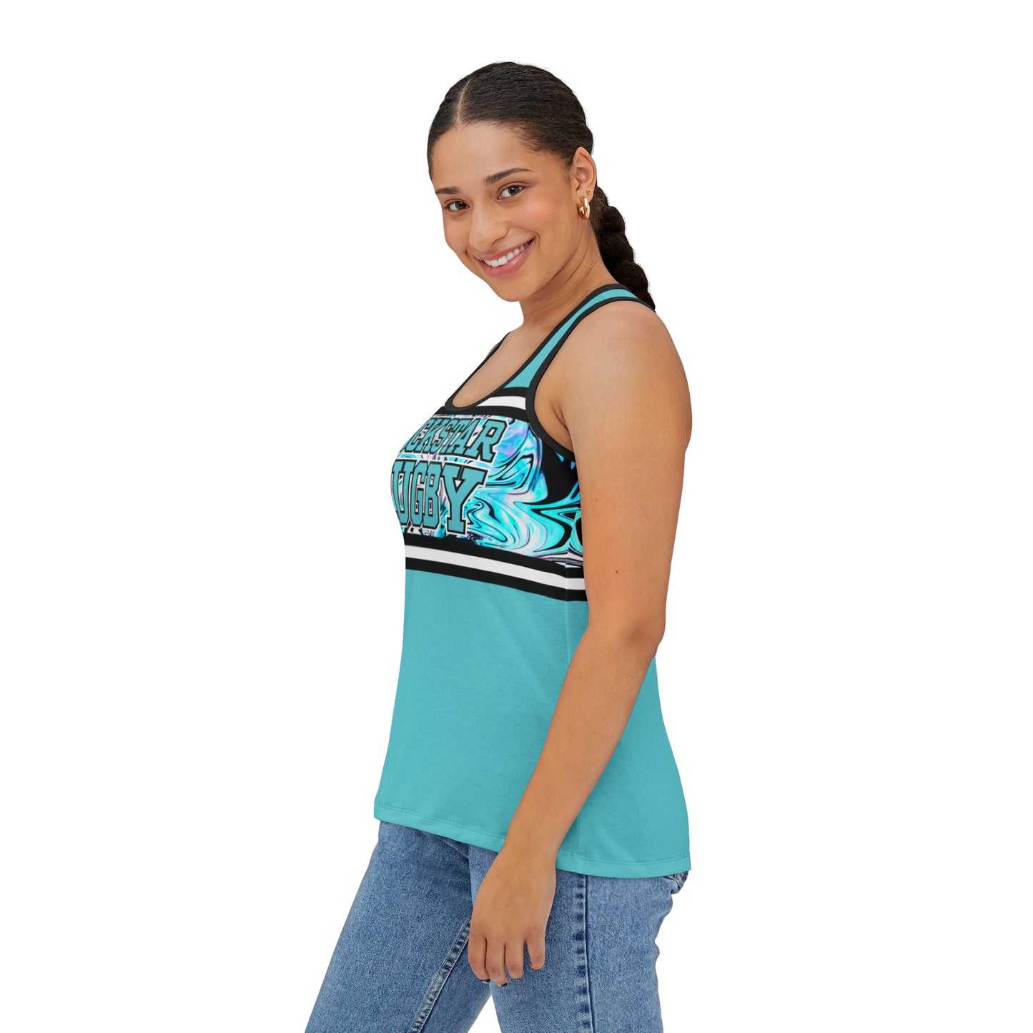 Blueberry Trails Tank Top (Aqua)
