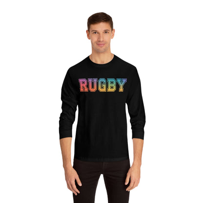 American Apparel Rainbow Rugby Long Sleeve T-Shirt