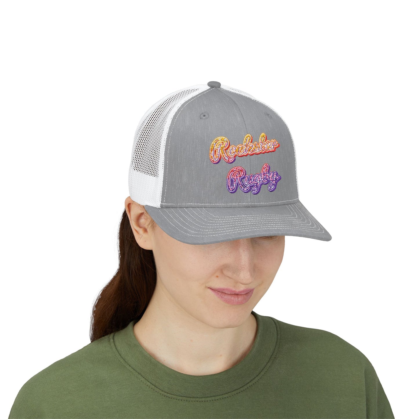 Rainbow Rockstar Rugby Trucker Cap