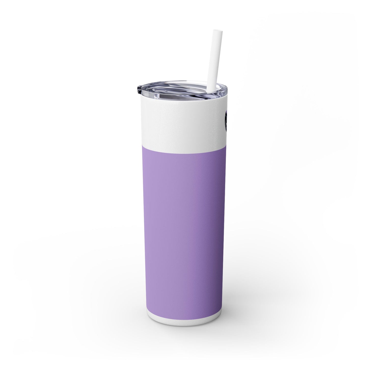 Glitter Lavender Skinny Tumbler with Straw, 20oz