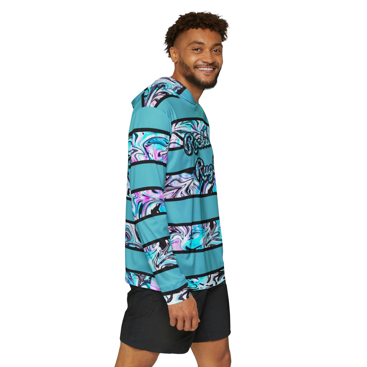 Blueberry Trails With You Stripes Moisture Wicking Hoodie