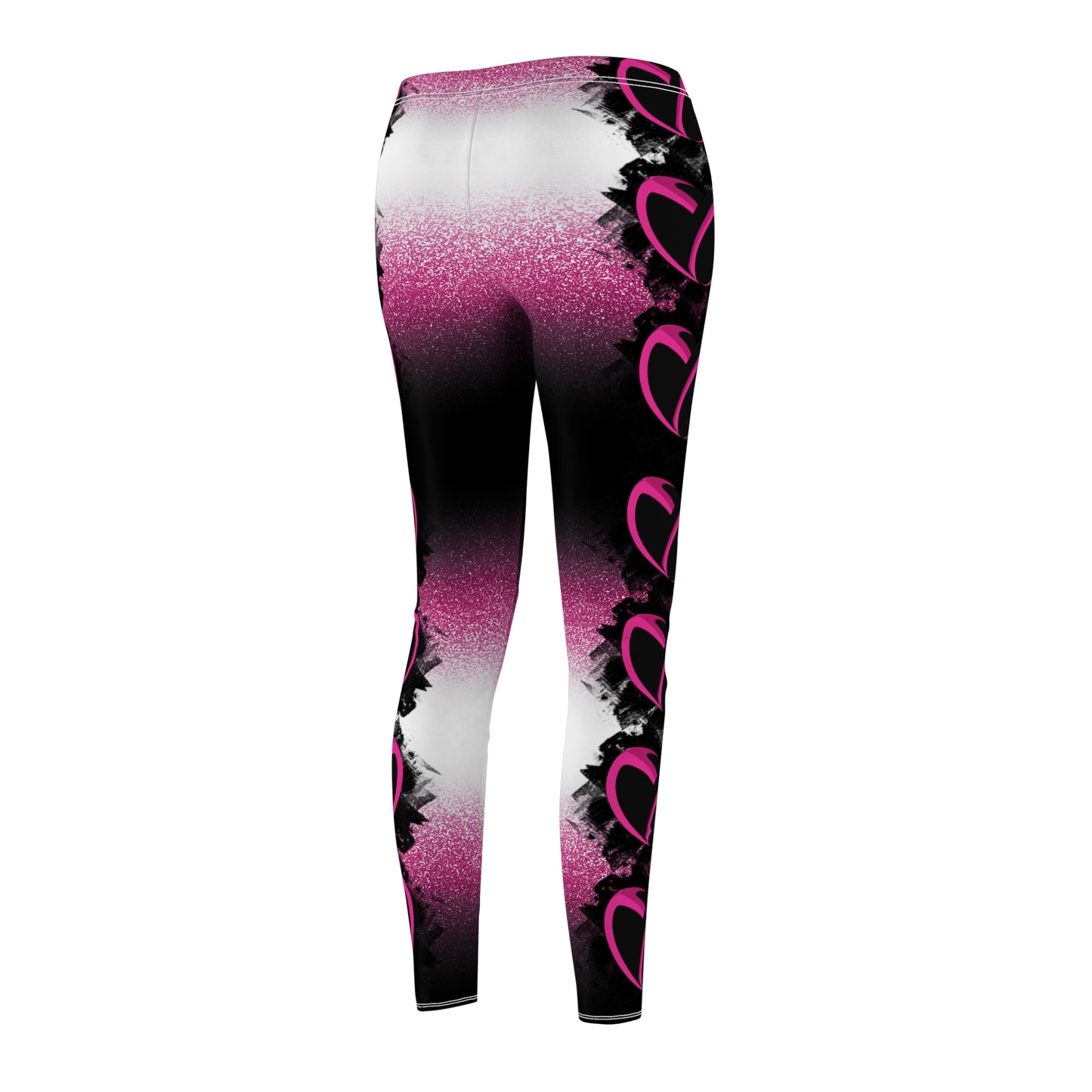 Pink Stardust Heart Racer Stripe Leggings