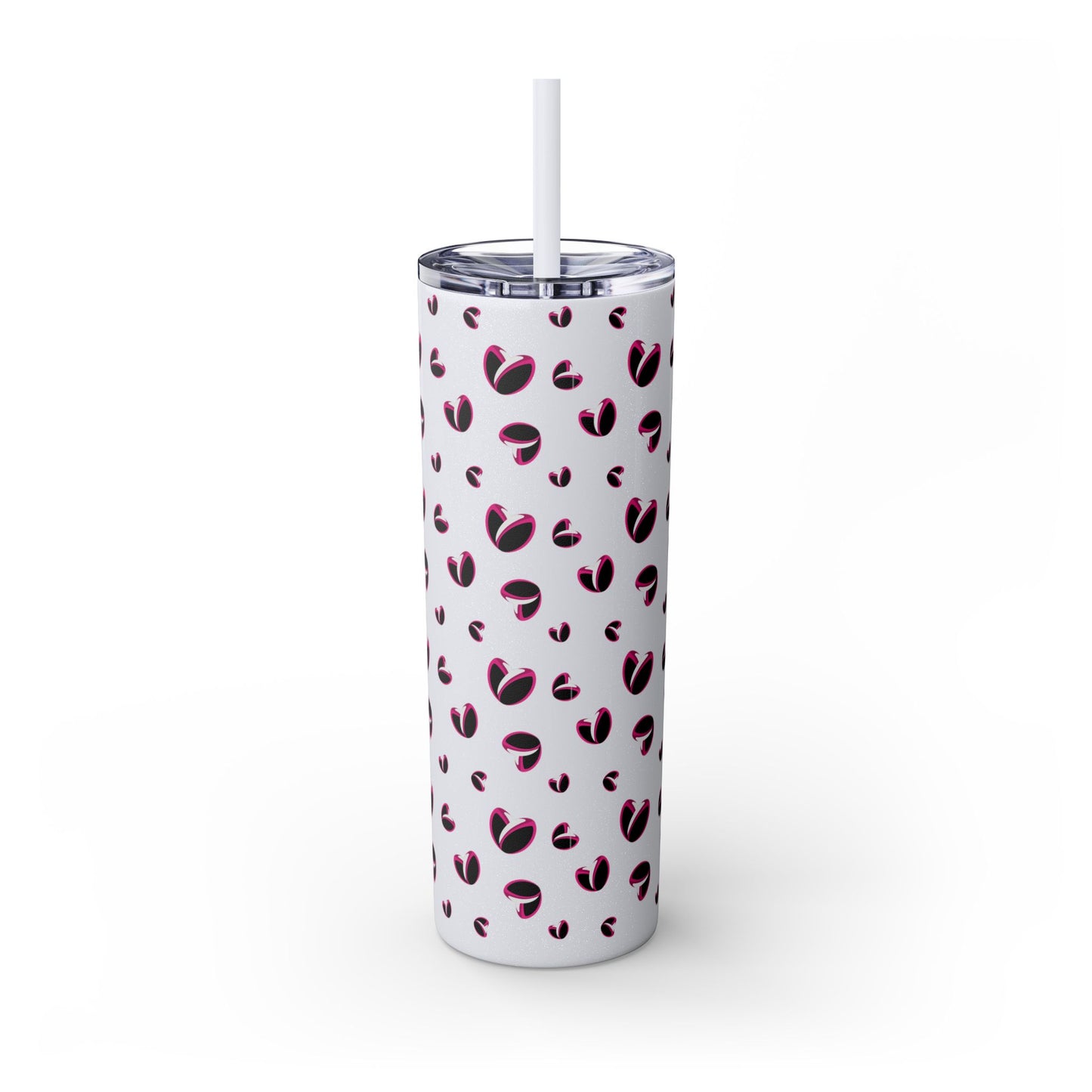 Rugby <3's Glitter Skinny Tumbler with Straw, 20oz