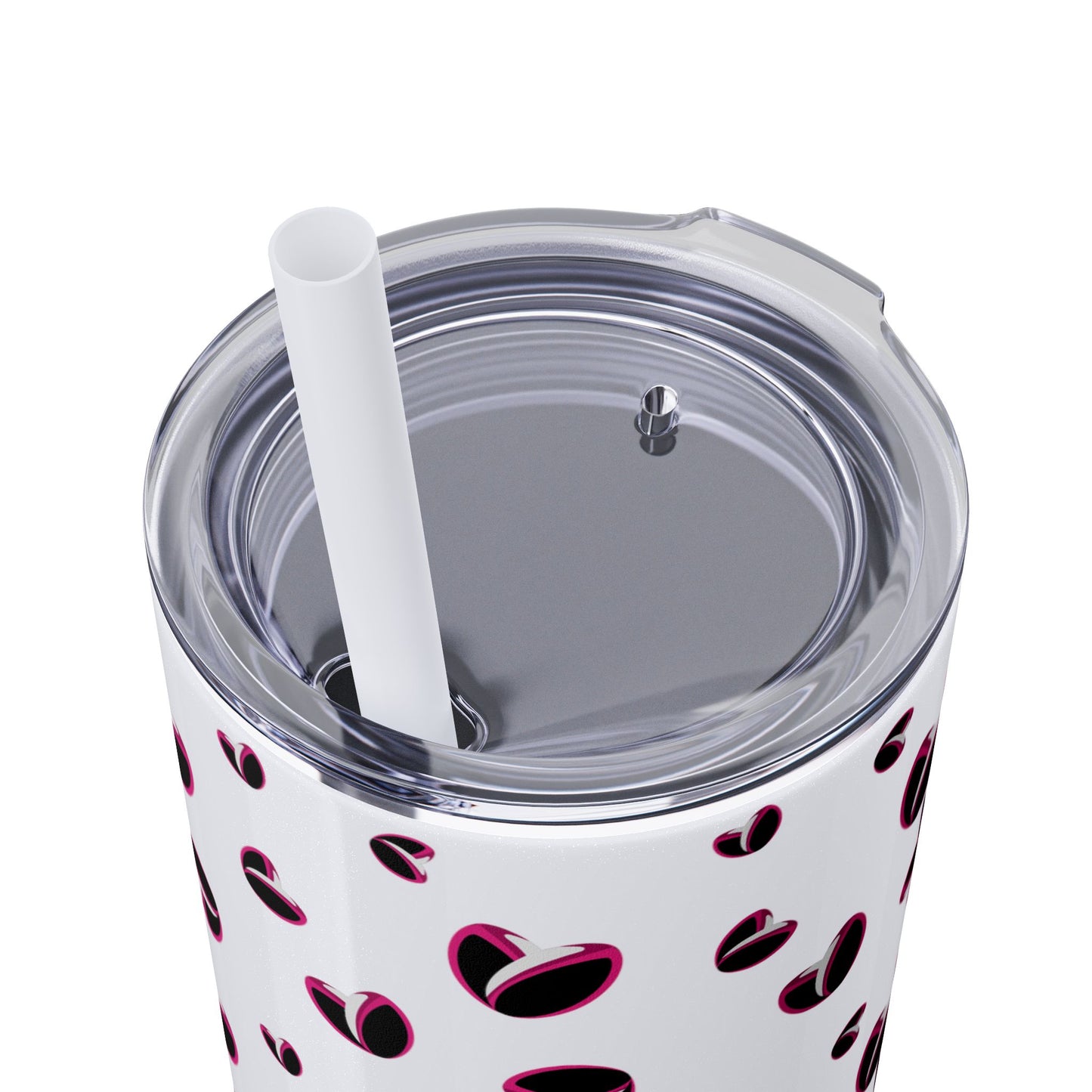 Rugby <3's Glitter Skinny Tumbler with Straw, 20oz