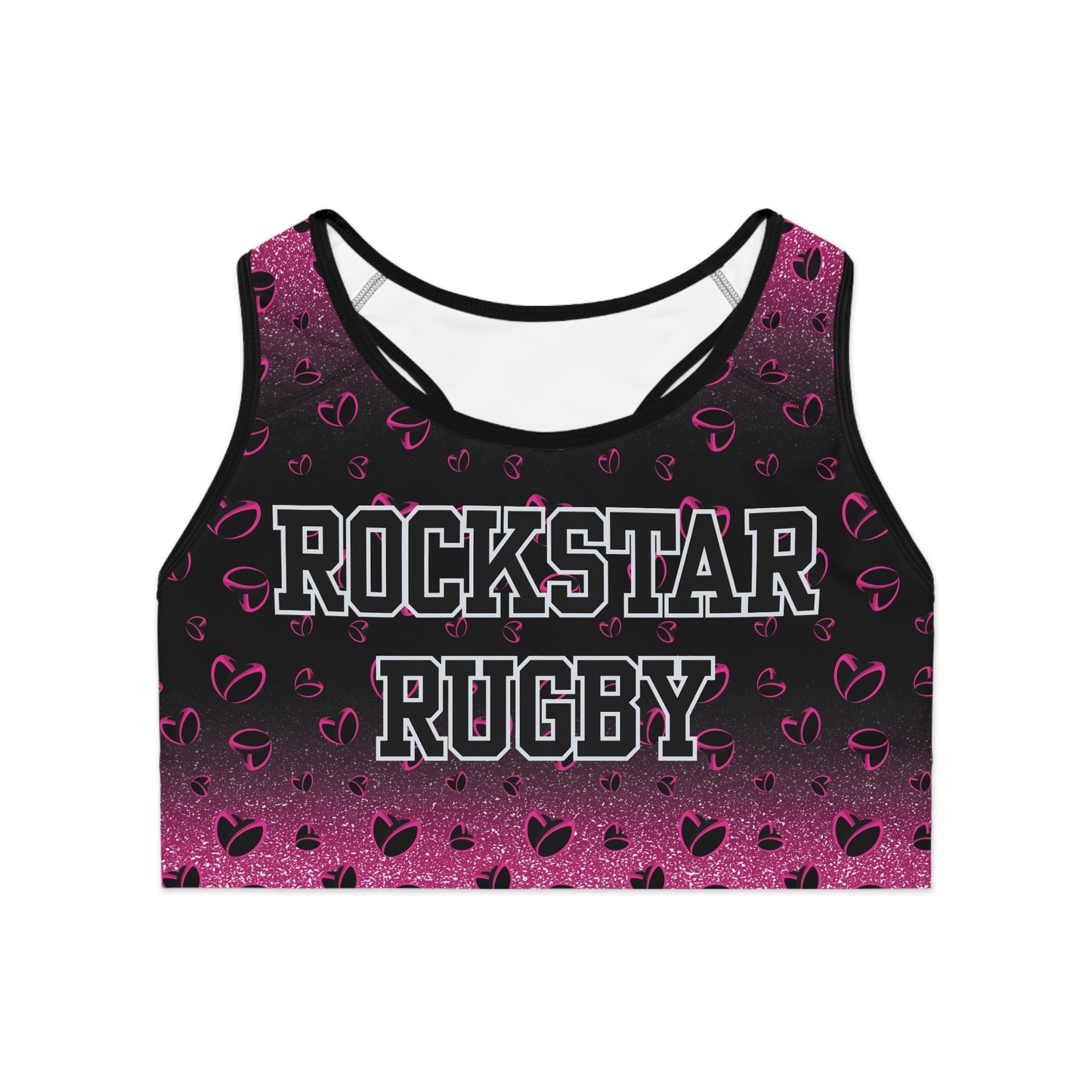 Pink Stardust & <3's Moisture Wicking Sports Bra