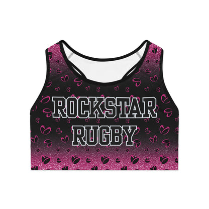 Pink Stardust & <3's Moisture Wicking Sports Bra
