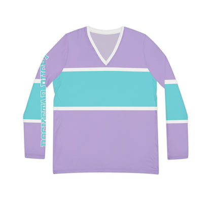 Aqua & Lavender V-neck Shirt