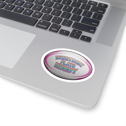 Rainbow Rugby Ball Sticker