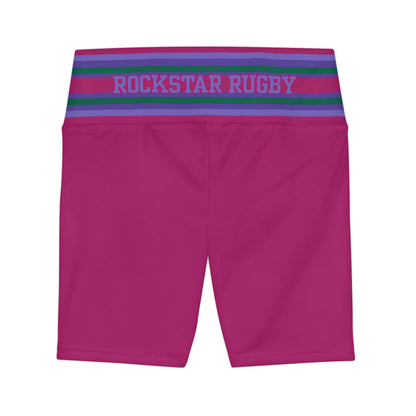 Raspberry Soda High Waisted Polyester/Spandex Shorts