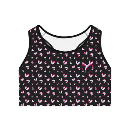 Rockstar Rugby Moisture-Wicking Sports Bra (Black - Heart Logo)
