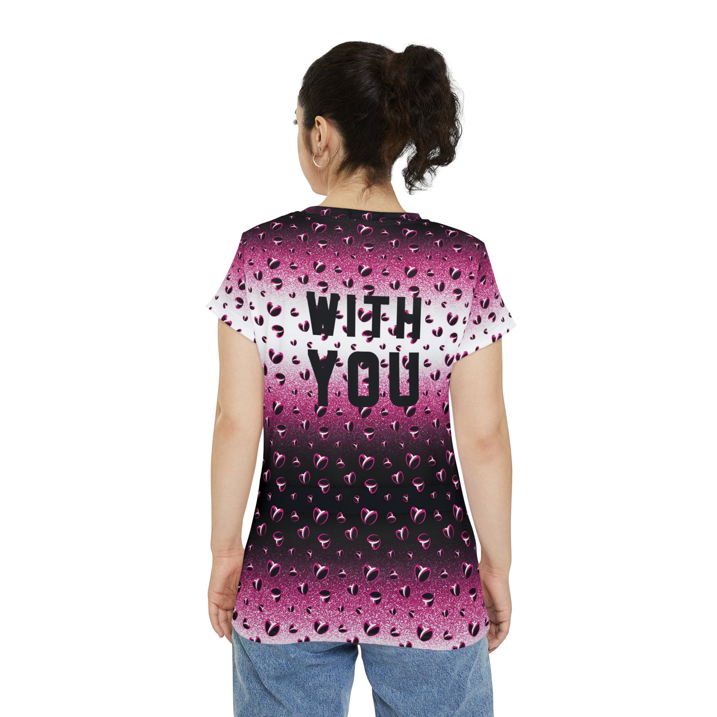 Pink Stardust & <3's Short Sleeve Shirt