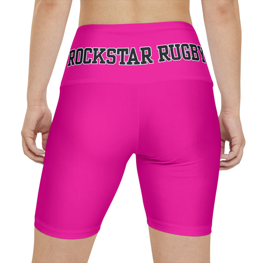 Rockstar Rugby Basic Pink High Waisted Polyester/Spandex Shorts