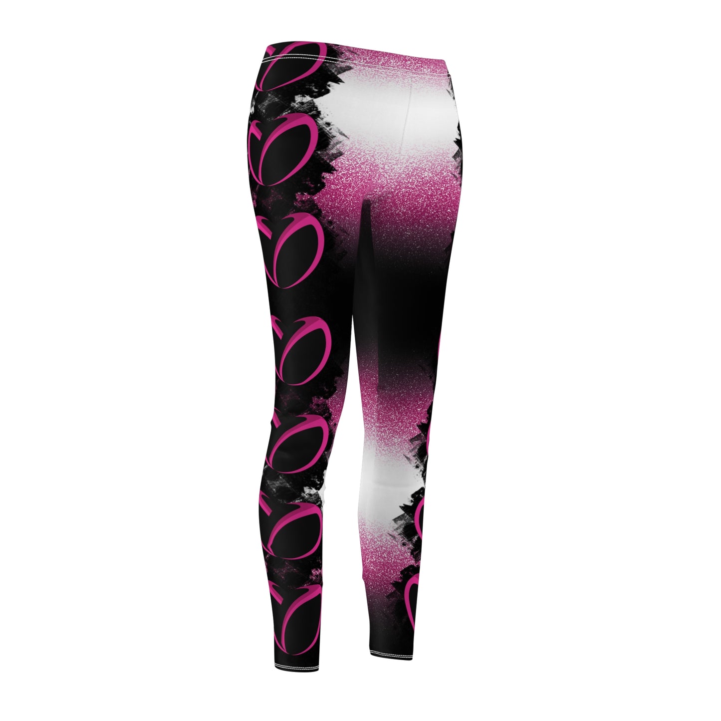 Pink Stardust Heart Racer Stripe Leggings