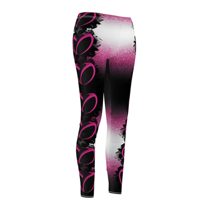 Pink Stardust Heart Racer Stripe Leggings