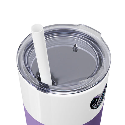 Glitter Lavender Skinny Tumbler with Straw, 20oz